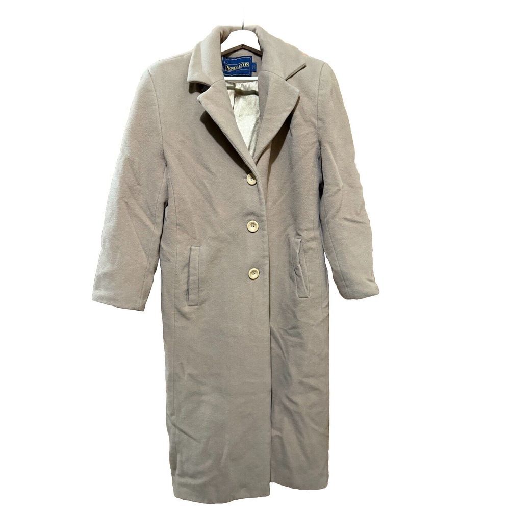Pendleton Women's Wool Cashmere Blend Camel Pea Coat 12P EUC